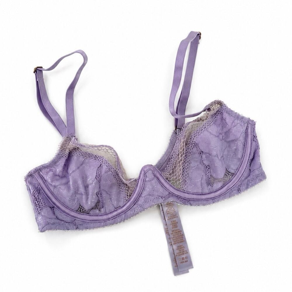 Savage X Fenty Lavender Lace Underwire Bra Women’s Size 32B